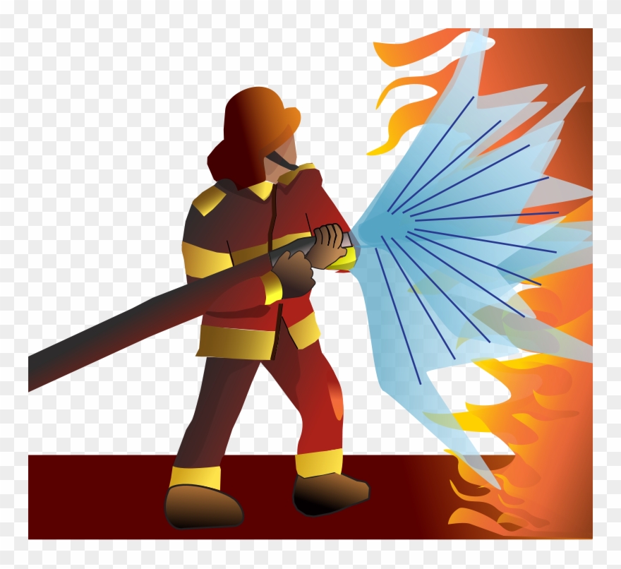 Download Firefighter Putting Out Fire Clipart Firefighter - Firefighter Clip Art - Png Download