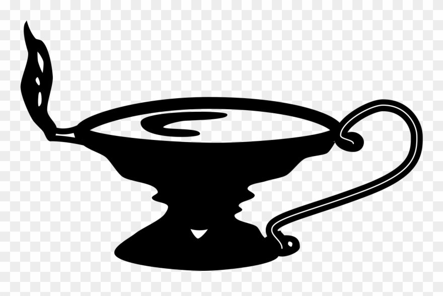 Lamp Png The Size Of Cotton Will - Oil Lamp Clip Art Black& White Transparent Png