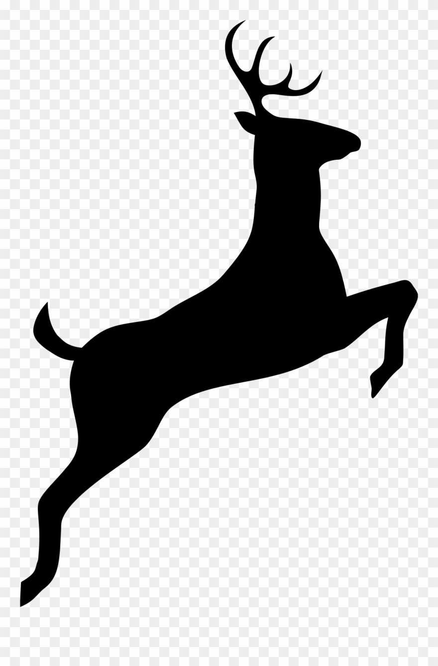 Banner Transparent Stock Big Buck Clipart - Deer Silhouette Png