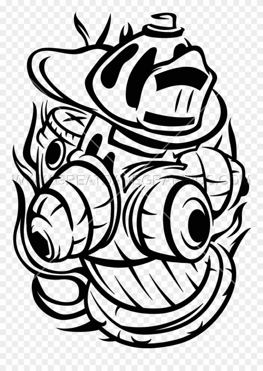 Cartoon Fire Hydrant - Printed T-shirt Clipart