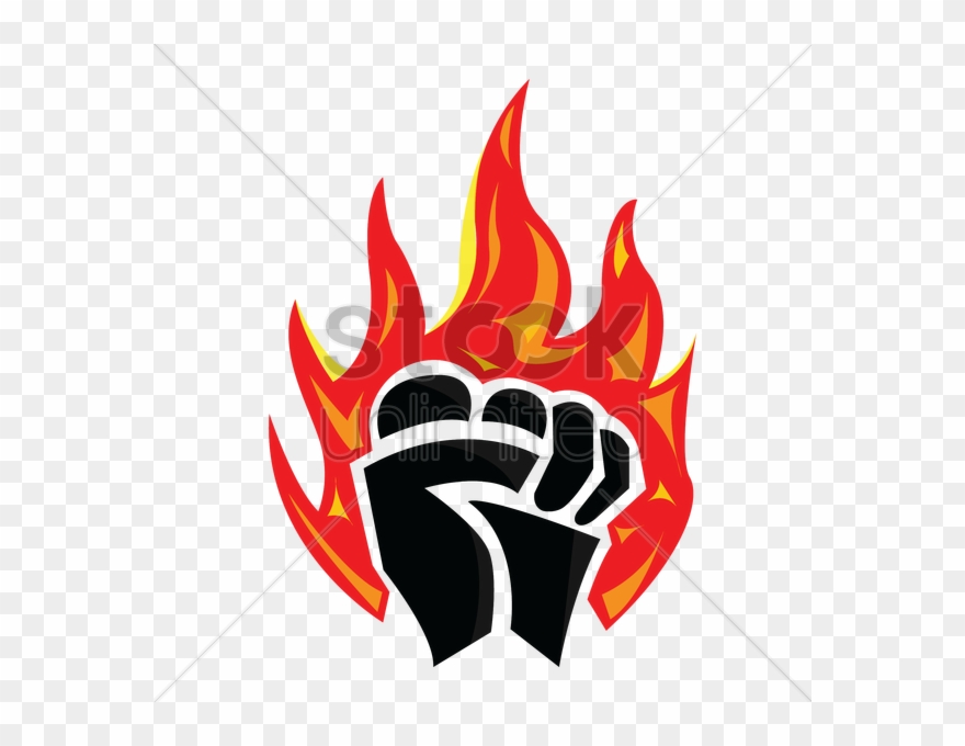 Fist With Flames Clipart