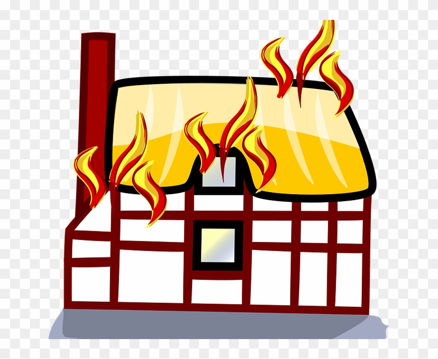 Bridge Clipart On Fire - Building On Fire Cartoon - Png Download