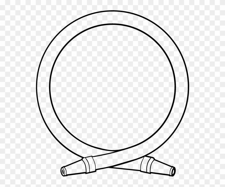 Fire Hose Clipart Black And White - Png Download