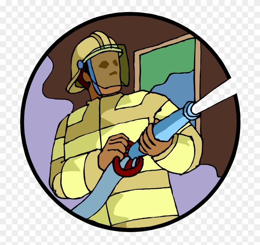 Fireman Clipart Spray Hose - Firefighter - Png Download