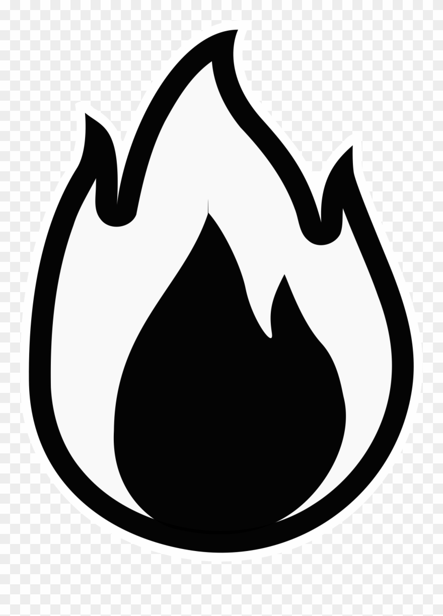 Clipart Fire Monochrome Regarding Fire Clipart - Flame Clipart Black And White - Png Download