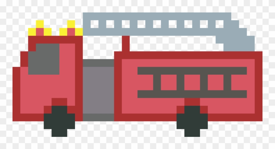 Pixel Art Firefighter Drawing Computer Icons - Pixel Fire Engine Clipart