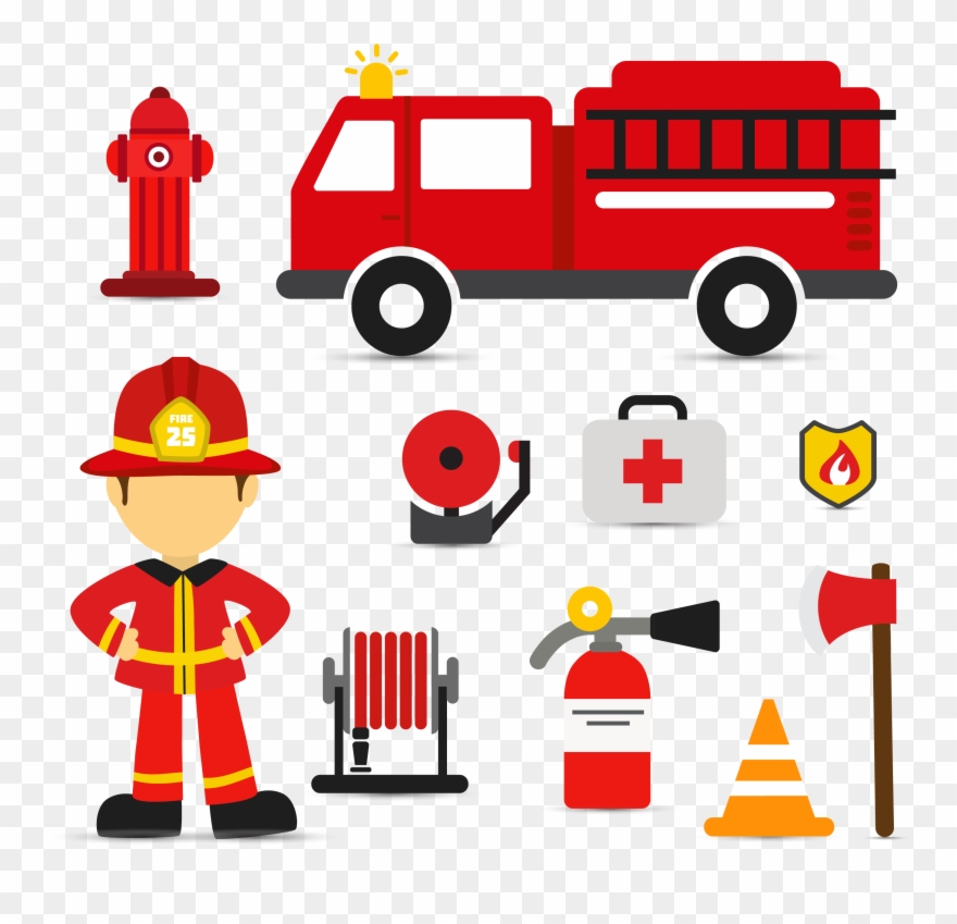 Firefighter Euclidean Vector S Firemans - Fire Truck Svg Free Clipart