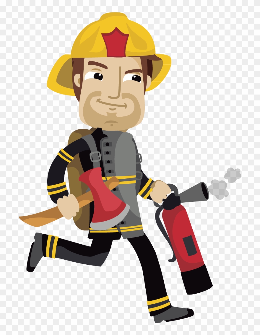 Fireman Vector - Firefighter Drawing Png Clipart