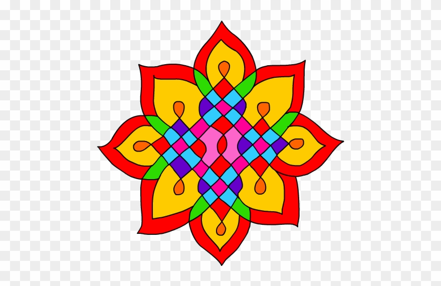 Collection Of Diwali Rangoli Design Clipart High Quality - Rangoli Clipart Design - Png Download