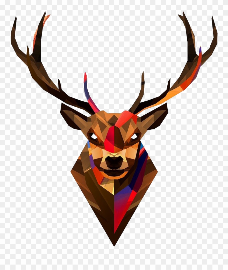 Deer Head Png - Geometric Deer Wallpaper Iphone Clipart