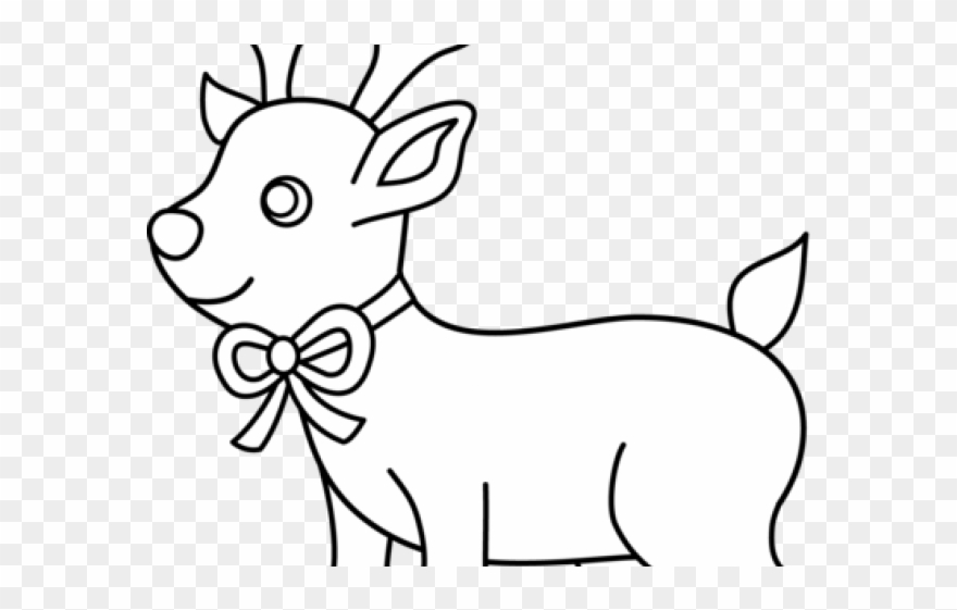 Deer Clipart Black And White - Clip Art - Png Download