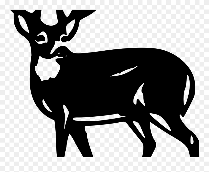White Tailed Deer Clipart Transparent Background - White Tail Buck Silhouette - Png Download