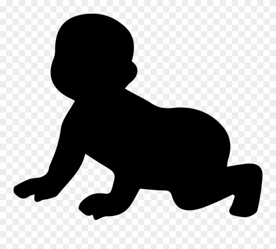 Baby Crawling Silhouette - Baby Crawling Silhouette Clipart - Png Download