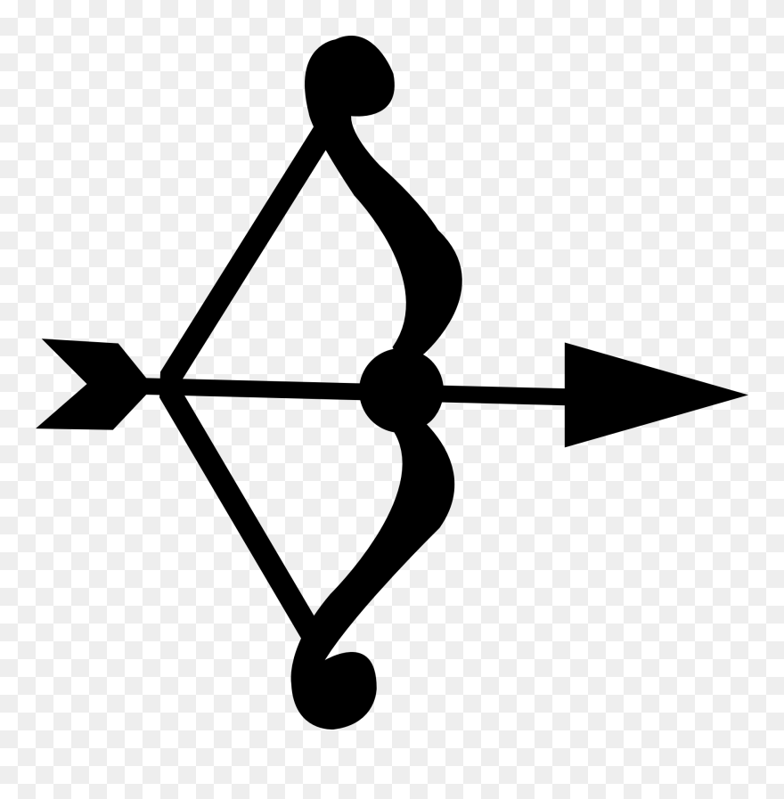 Hunter Vector Archery - Bow And Arrow Clipart Black And White - Png Download