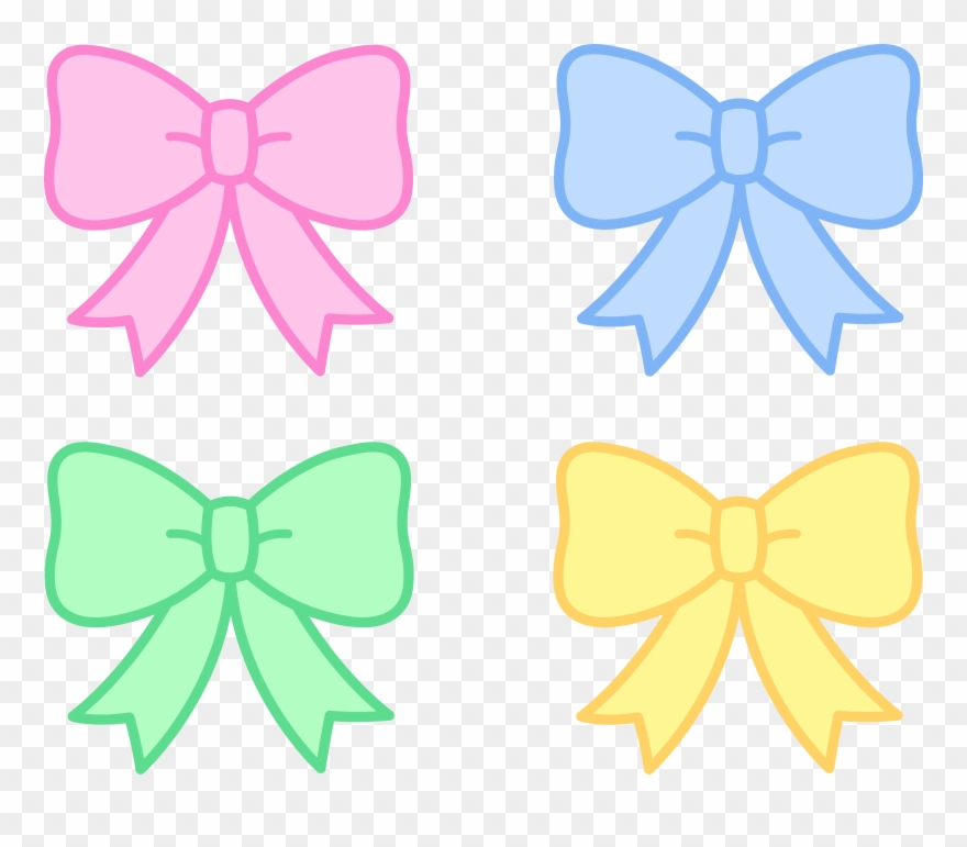 Cute Pastel Holiday Bows - Ribbon Pastel Clipart - Png Download