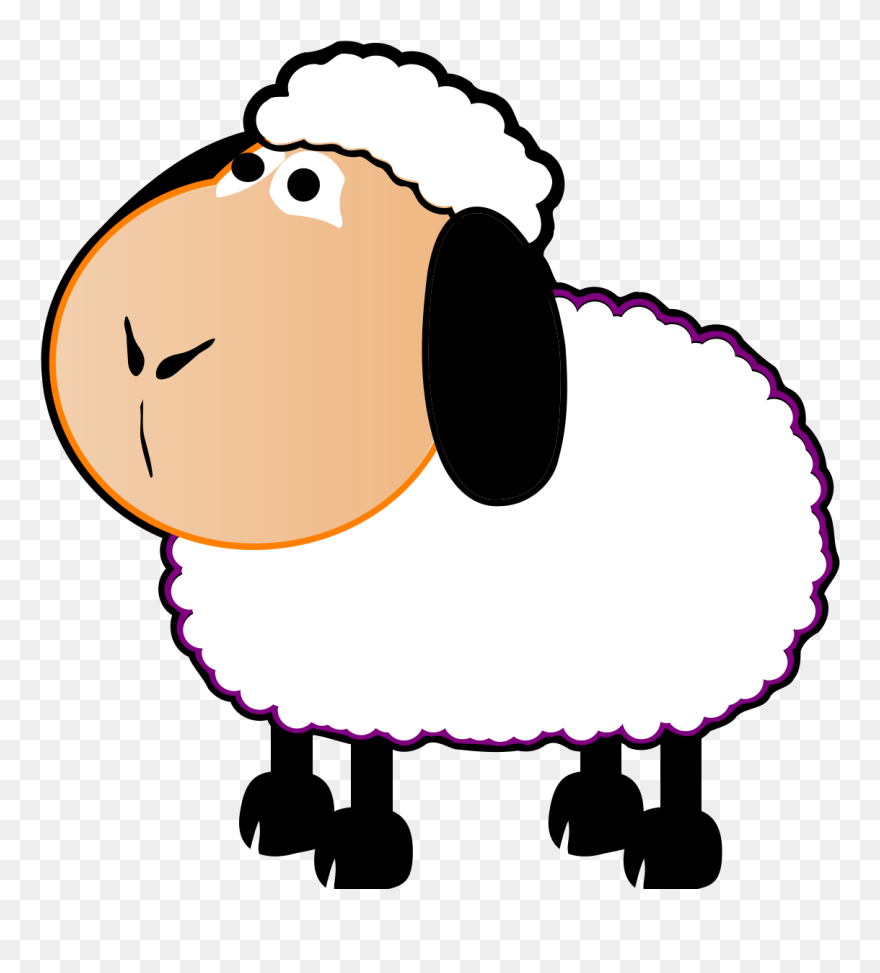 Black And White Sheep Clip Art - Png Download