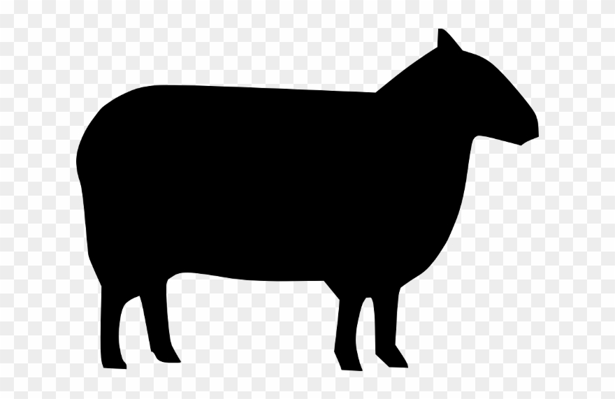 Dall Sheep Clipart Transparent - Sheep Silhouette Clipart - Png Download