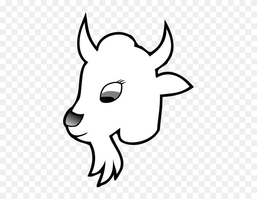Goats Head Clipart Black And White - Goat Animated - Png Download
