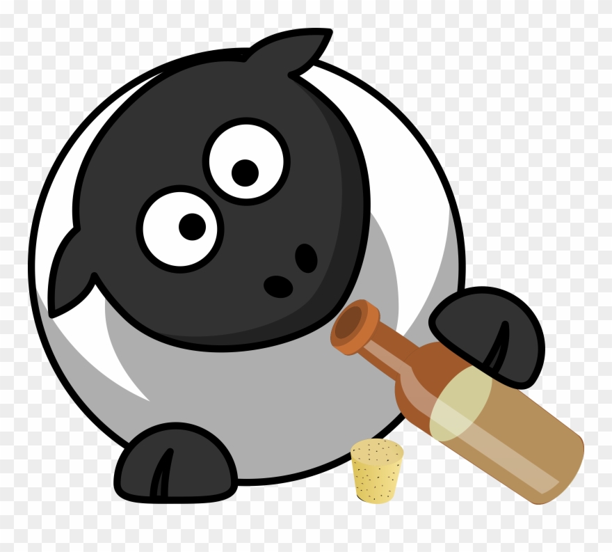 Sheep Clipart Drinking - Drinking Sheep Cartoon - Png Download