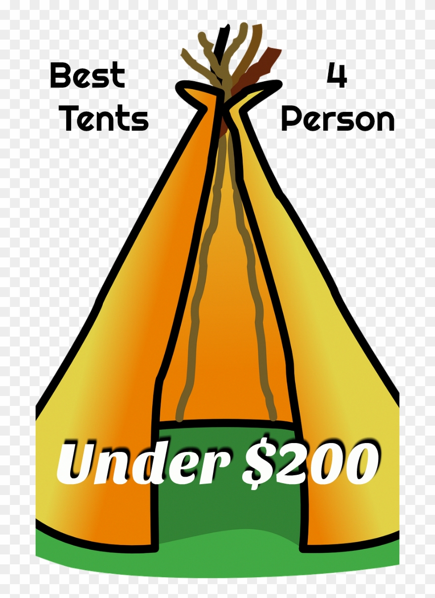 Best 4 Person Camping Tents Under $200 - Tipi Clip Art - Png Download