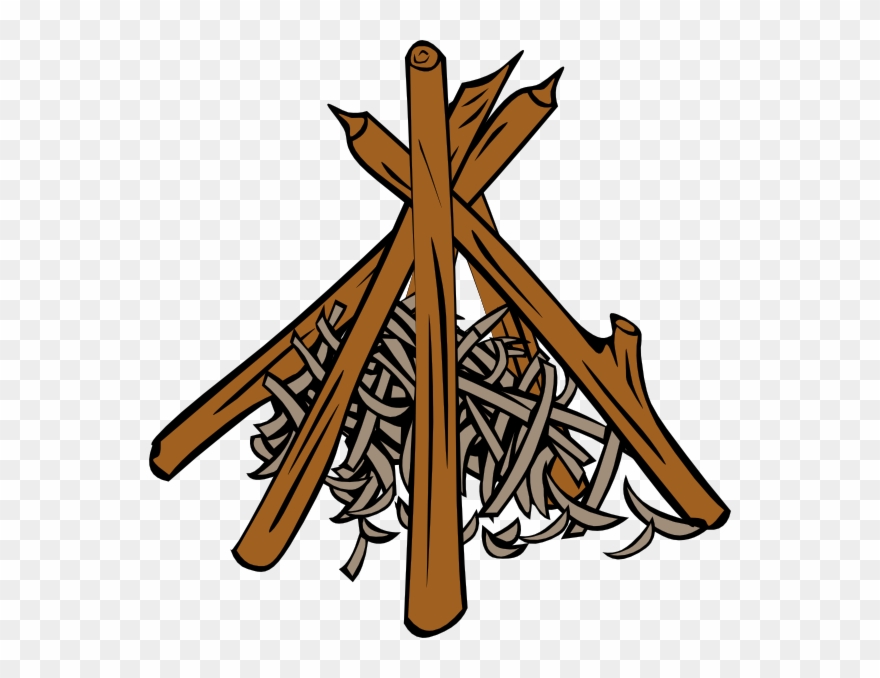 Camp Fire Clipart Apoy - Teepee Campfire Diagram - Png Download