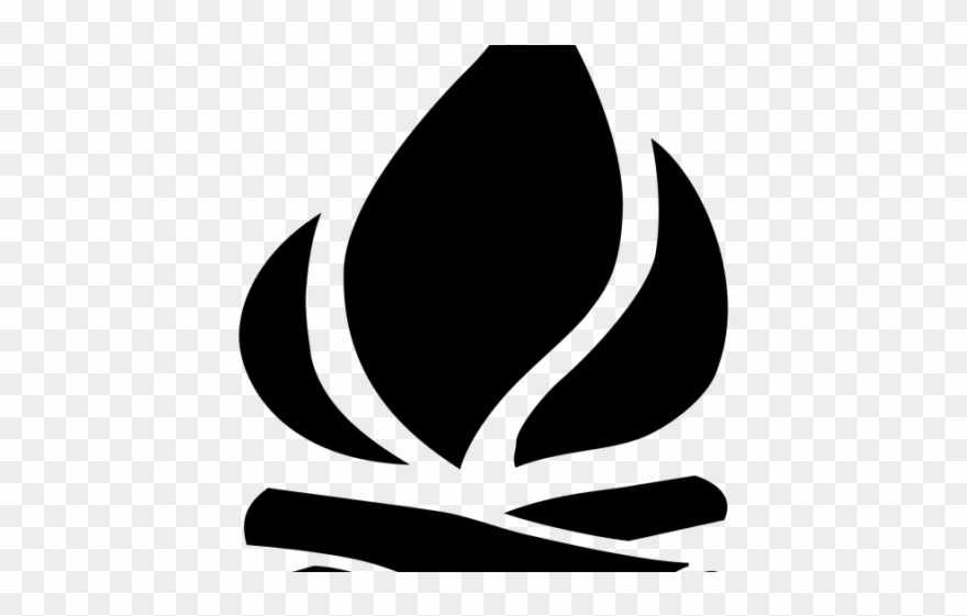 Campfire Clipart Fire Log - Bonfire Clip Art Black And White - Png Download