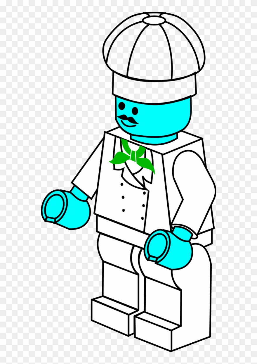 Cartoon Girl Chef - Coloring Pages Lego Polis Clipart