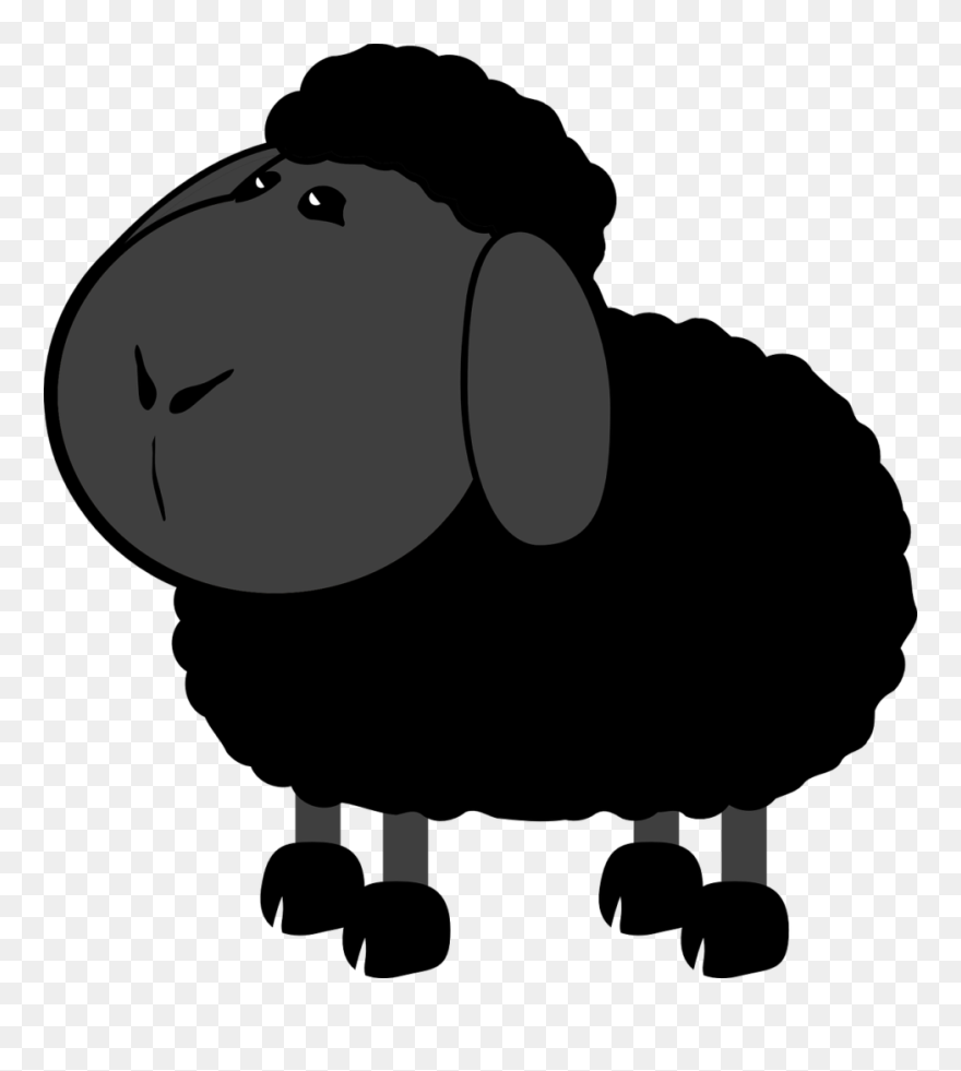 Farm Lamb Clipart - Cartoon Black Sheep - Png Download