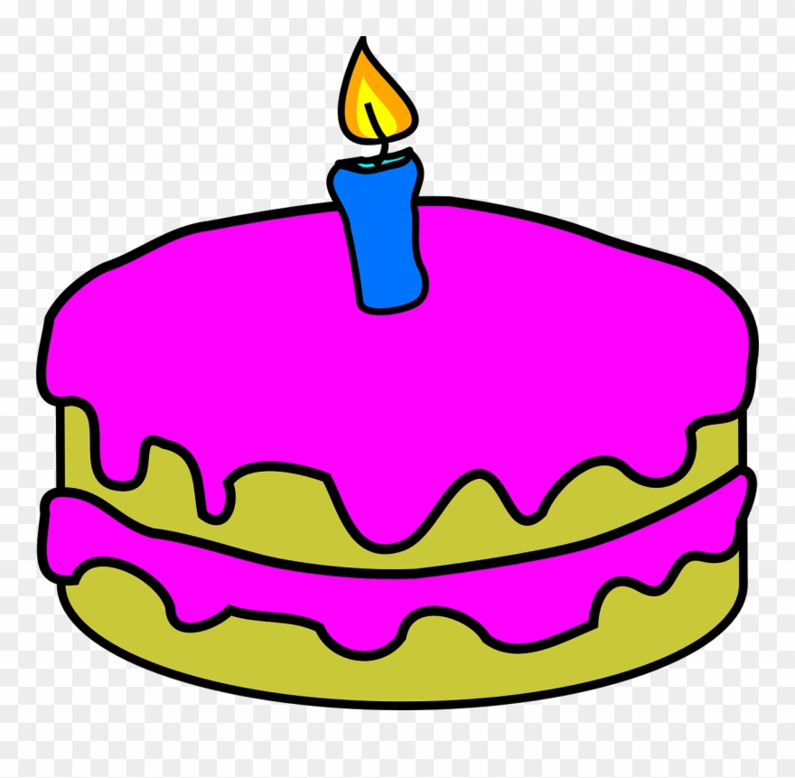 Bday Jala Pearson - Birthday Cake 1 Candle Clipart
