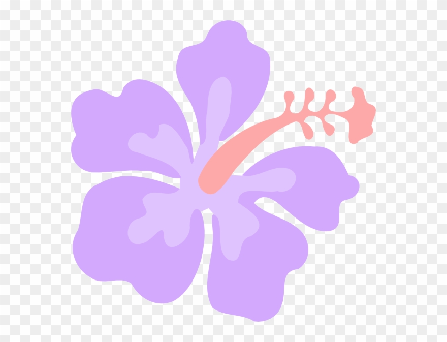 Purp Pink Clip Art - Hibiscus Flower Clipart Black And White - Png Download