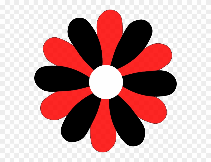 Black And Red Gerber Daisy Clip Art Clipart - Clip Art - Png Download