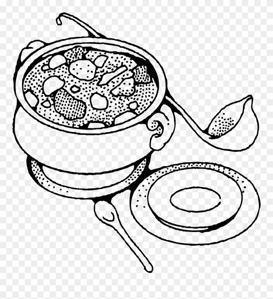 This Work, Identified By Publicdomainfiles - Chicken Curry Clipart Black And White - Png Download