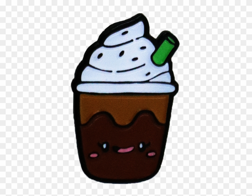Enamel Pin- Iced Coffee - Lapel Pin Clipart