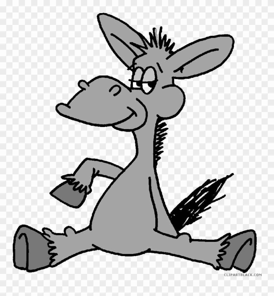 Cartoon Donkey Animal Free Black White Clipart Images - Democrat I Go Donkey - Png Download