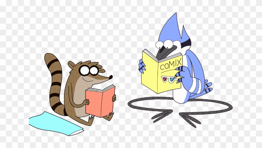 Informacion Academica - Regular Show Mordecai Reading Clipart