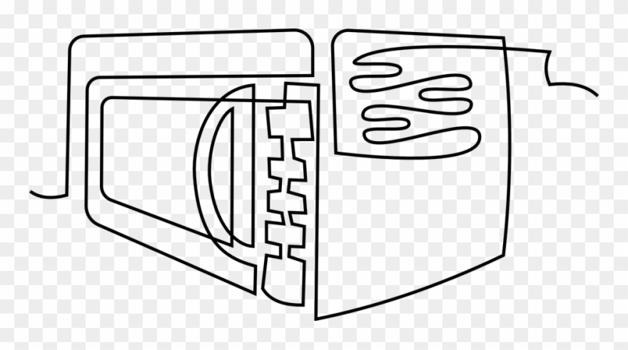 Food From The Microwave - Microwave Images Black And White Clipart