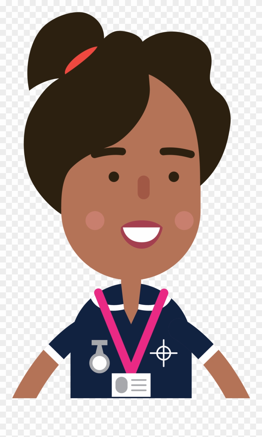 Headshot Nurse B - Cartoon Midwife Clipart
