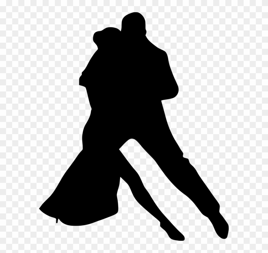 Silhouette Partner Dance Ballroom Dance Couple - Clipart Dancing Couple Black & White - Png Download
