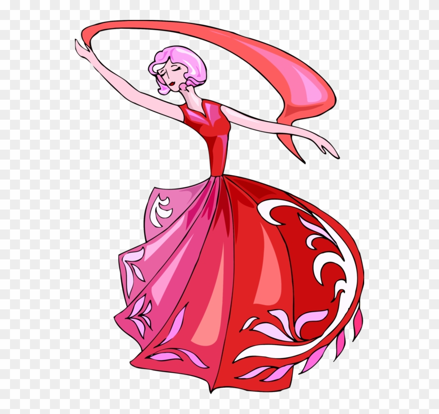 Flamenco Red Dress Dancer Drawing - Ethi Pike - Gorgeous Red Notebook / Extended Lines Clipart