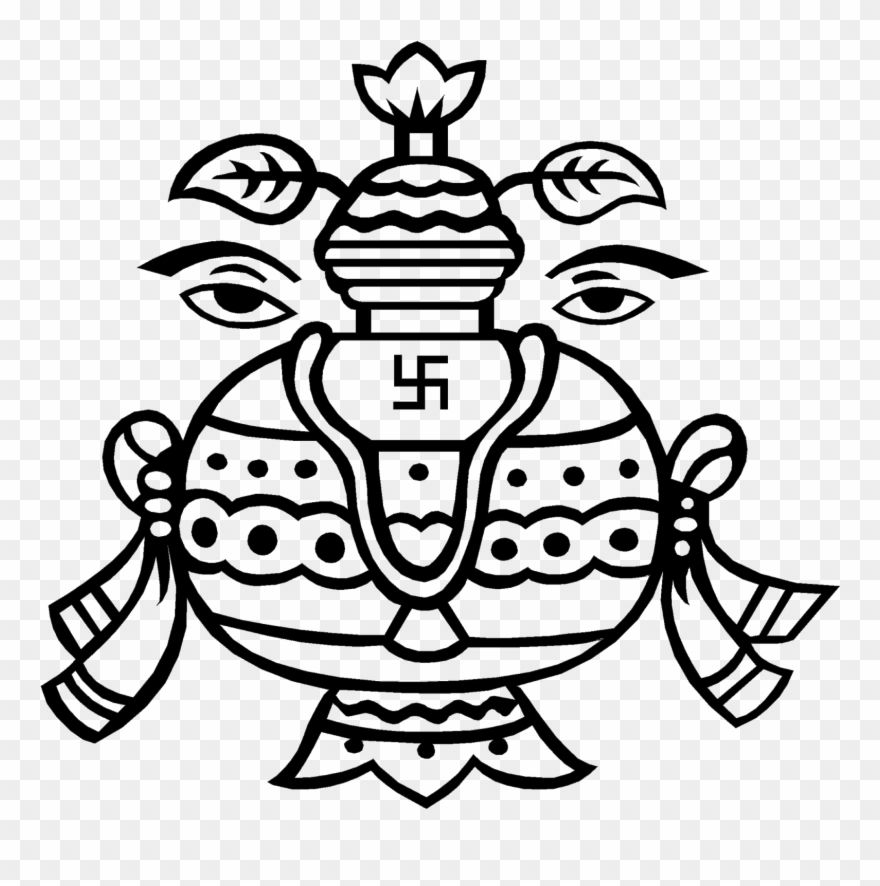 Kalash Clipart Black And White - Png Download