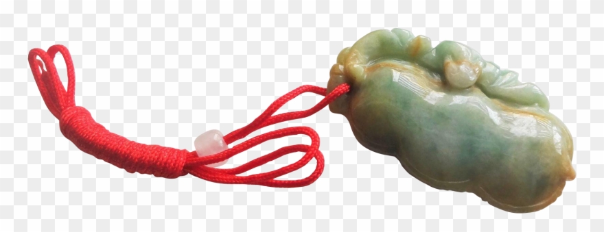 Vintage Chinese 1970's Hand Carved Green Jadeite Lucky Clipart