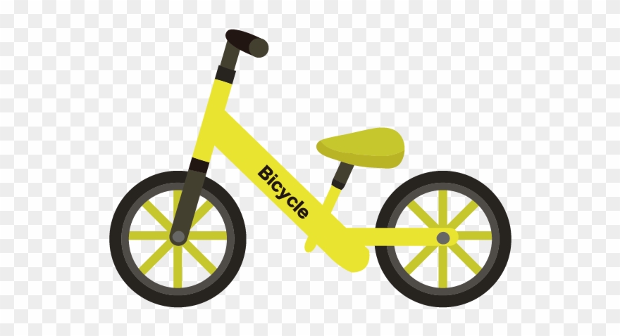 人気の♪ 子供の自転車（ペダルなし/ランニングバイク）黄色 イラスト Clipart