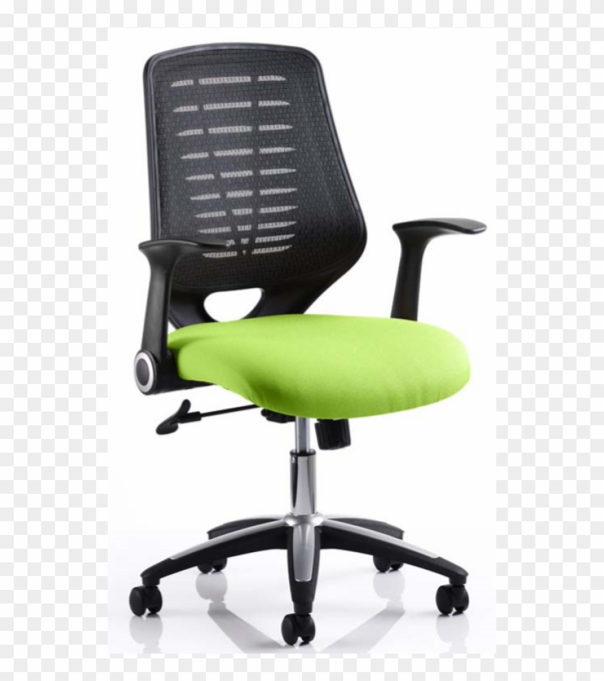 Reading Upholstered Black Airmesh Green Office Chair Clipart
