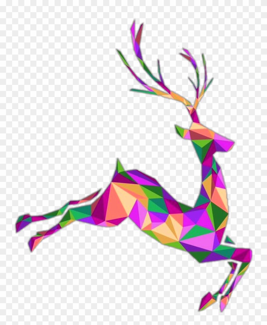 Reindeer Deers Bucks Deer Colorful Color Colors Abtract Clipart