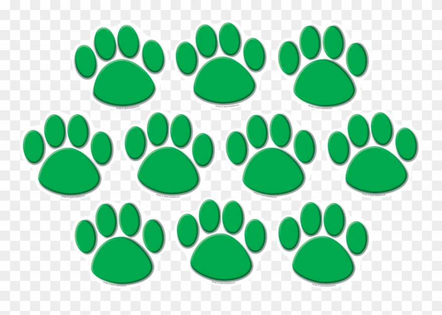 Tcr4387 Green Paw Prints Accents Image Clipart