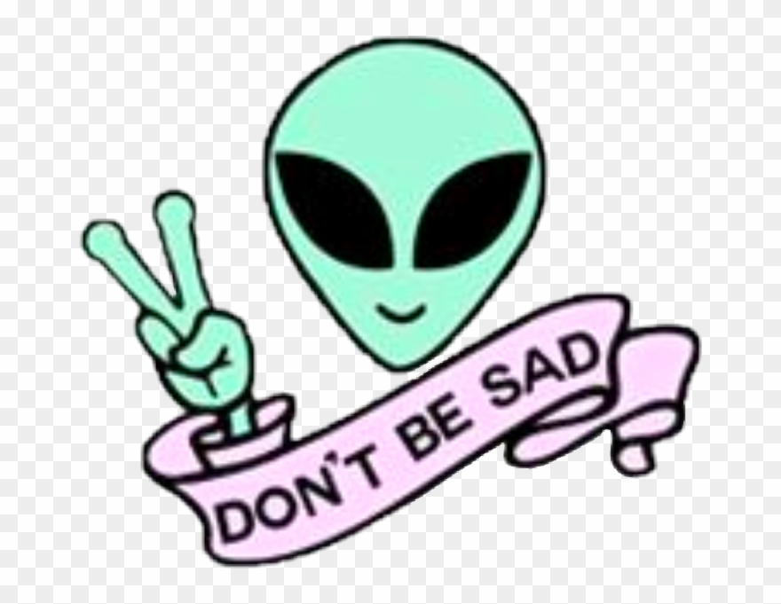 Alien Sad Happy Rad Pink Green Cute Kawaii Space Clipart