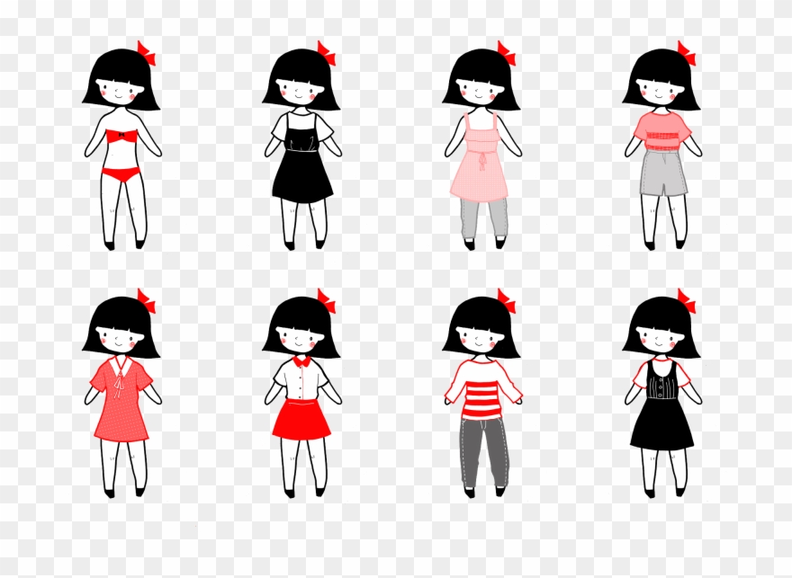 Paper Doll Set Clipart
