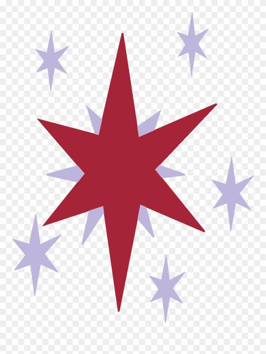 Amaranth Six-pointed Sparkle Surrounded By Five Small Clipart