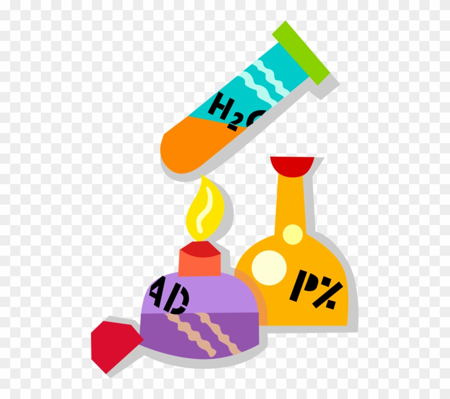 Vector Illustration Of Science Bunsen Burner Heats Clipart