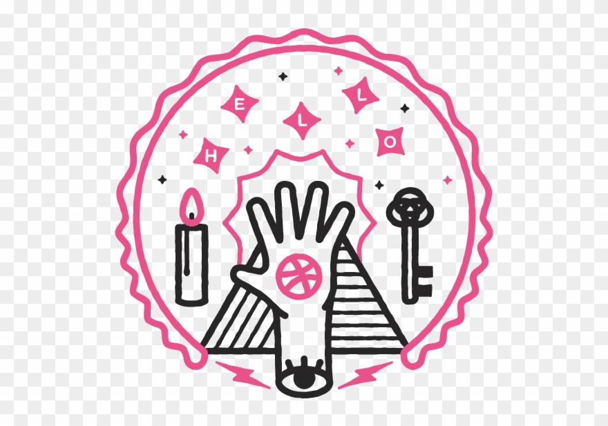 Dribbble Debut Line Art Magic Candle Key Coin Debut Clipart